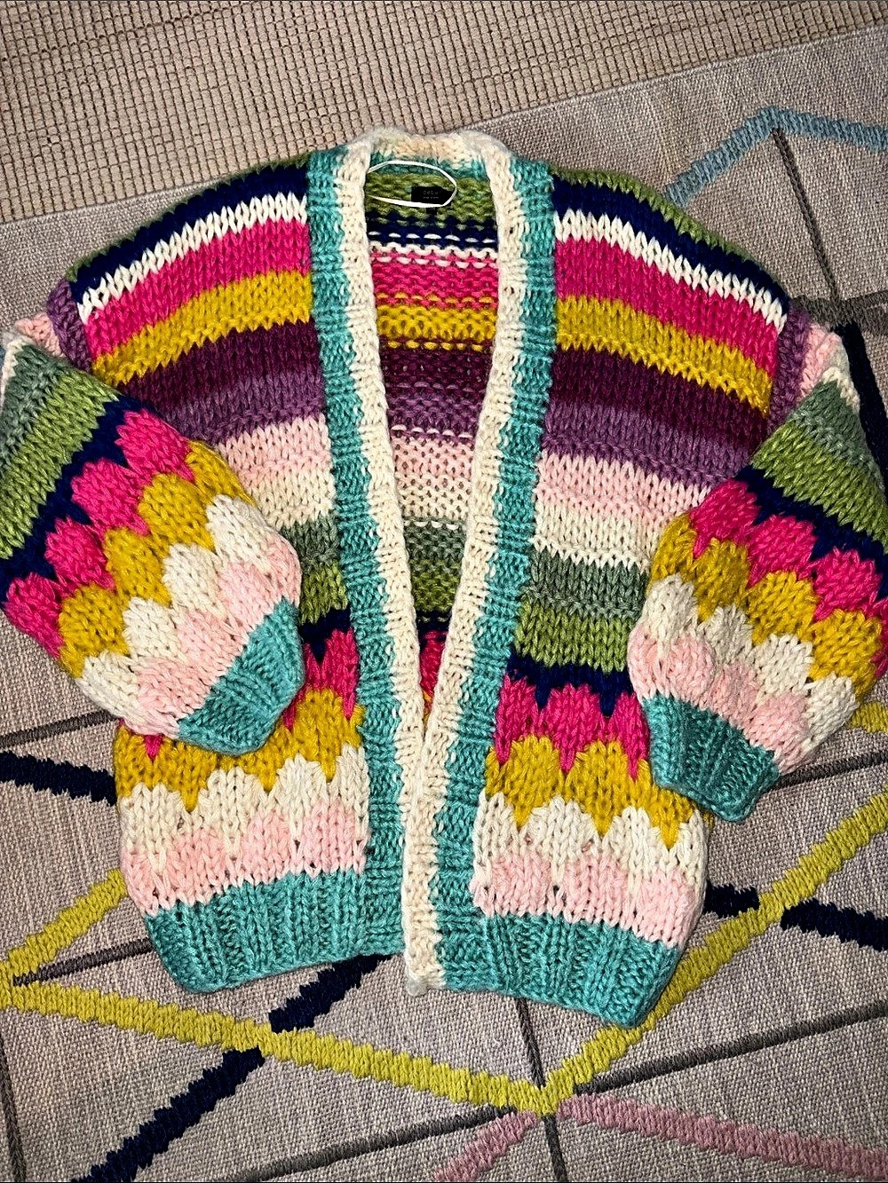 debut Multicolor Color Block Cardigan Size S/M